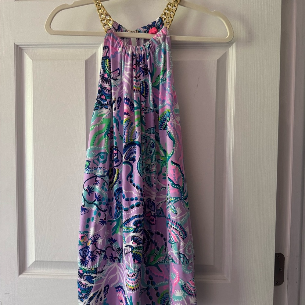 Lilly Pulitzer Purple and Green Embellished Tank Top